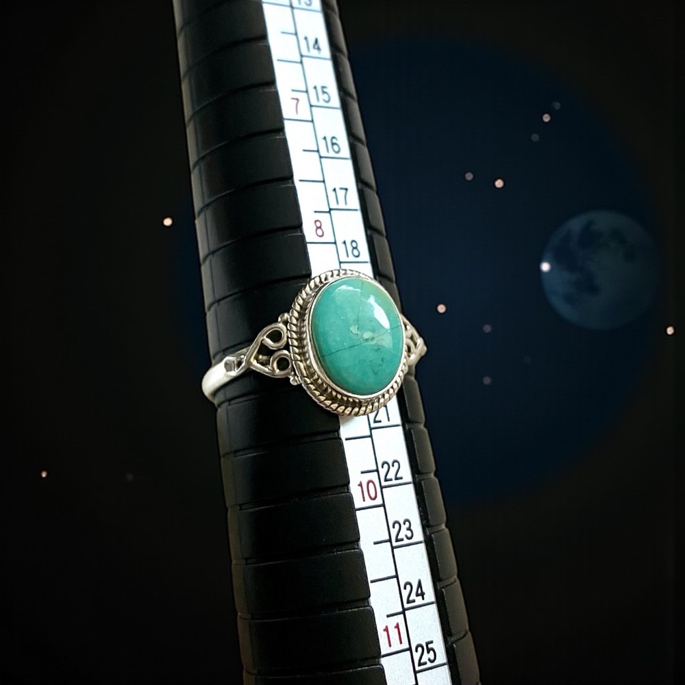 Minty Green Turquoise sterling Ring, 9